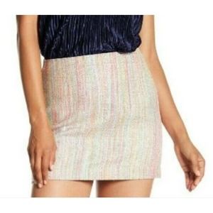 NWT Trina Turk Rico Multi Yucatan Tweed Silk Metallic Knit Mini Skirt Size 10